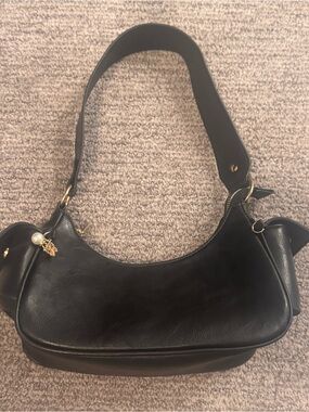 Aeropostale Black Shoulder Bag with Gold Hardware